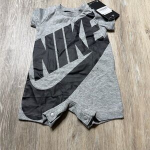 Nike Dark Gray Heather & Black Newborn Romper